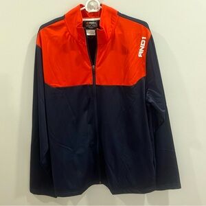 AND1 men’s orange and navy full zip track jacket size XL